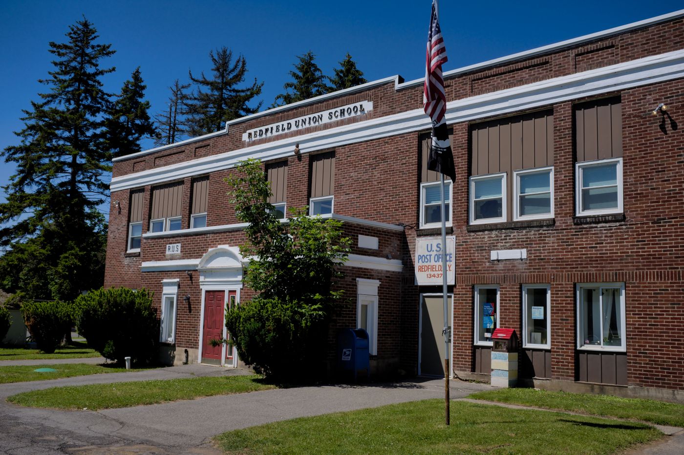 Exterior of a small rural school