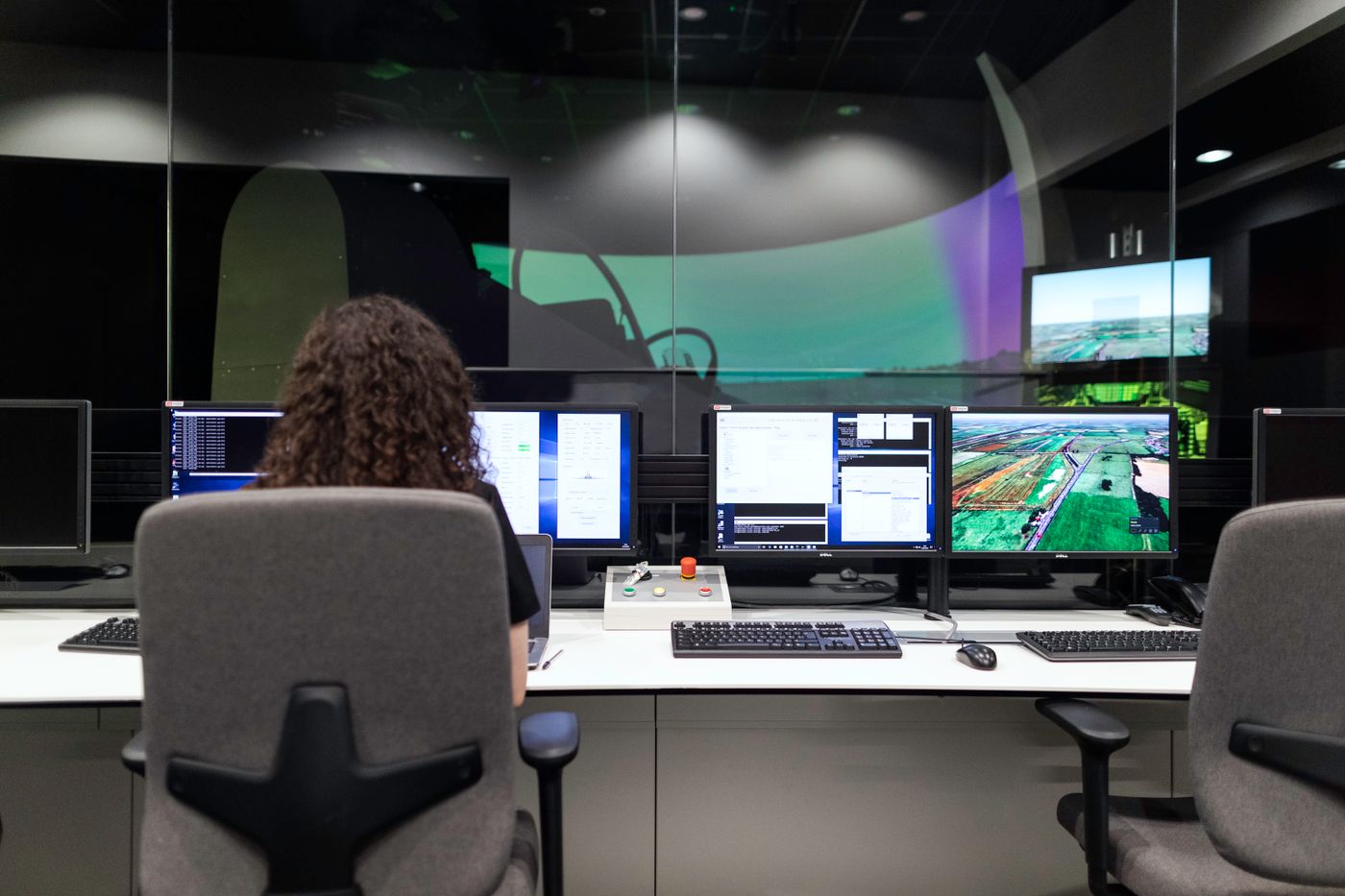 Emergency operations control room with monitors